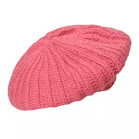 Women Rabbit Hair Blend Knitted Hat Solid Color Thicken Warmth Beret Cap