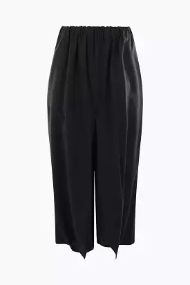 wool cropped oversize pants with destructured design